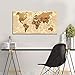 youkuart World Map Canvas Wall Art for Home Decor Map of The World Posters Prints Painting Modern Artwork Wooden Framed Maps Office Wall Decor Ready to Hang
