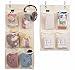 MISSLO Hanging Organizer Over The Narrow Closet Door For Shoes, Hats, Gloves, Snacks, Pack 2, Beige