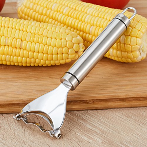 Corn Thresher Slicer Peeler, 18/10 Stainless Steel Corn Stripping Corer, Kitchen Gadget Dishwasher Safe AYZ333
