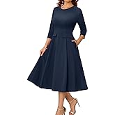 DRESSTELLS Cocktail Dresses for Women Formal Wedding Guest Church, Vintage Tea Party Dress with Pockets
