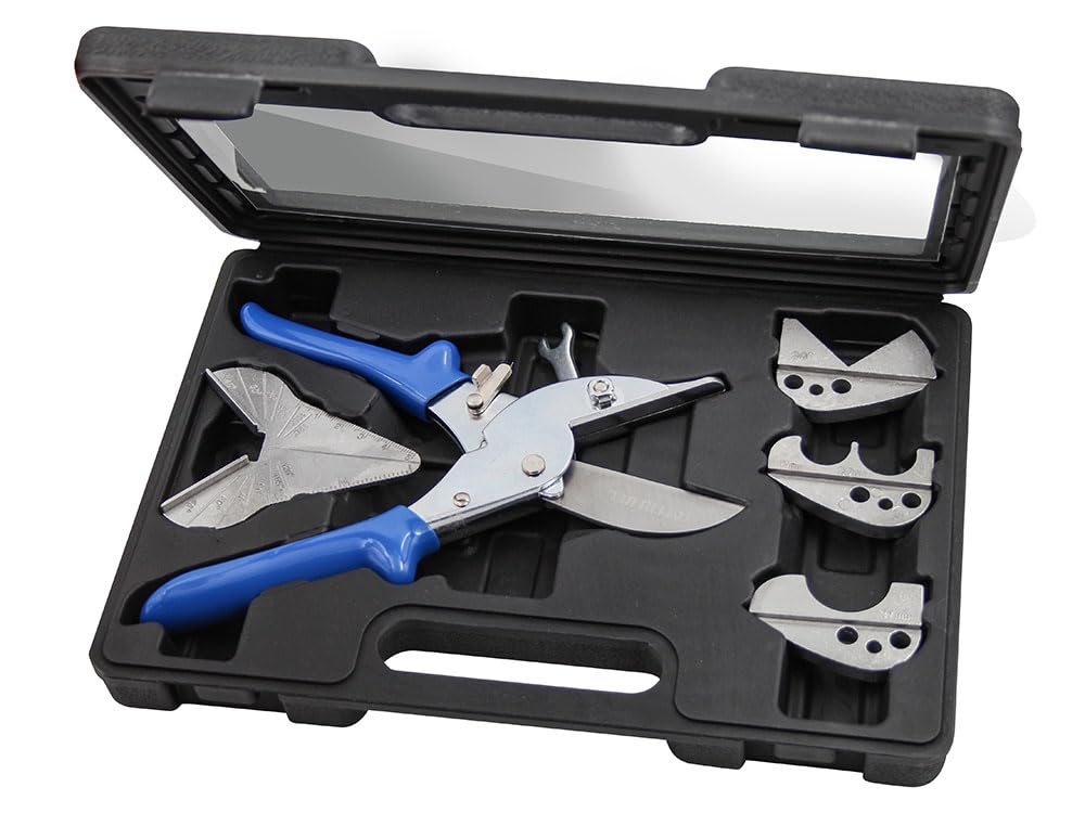 Faithfull FAIGCKITPC Multi-function Gasket and Pipe Mitre Shears Kit - for Cutting Soft Wood, PVC, Gasket, Plastic with Carry Case