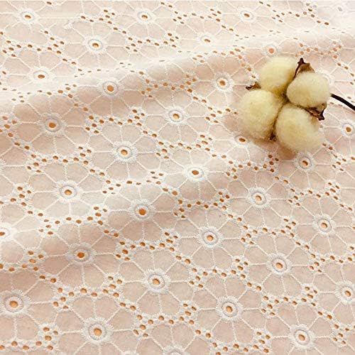 生地布綿100 白い綿布生地刺繍透かしレースおしゃれハンドメイド材料衣装ドレス