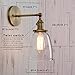 PERMO Industrial Vintage Single Sconce with Oval Cone Clear Glass Shade 1-Light Wall Sconce Wall Lamp (Antique)