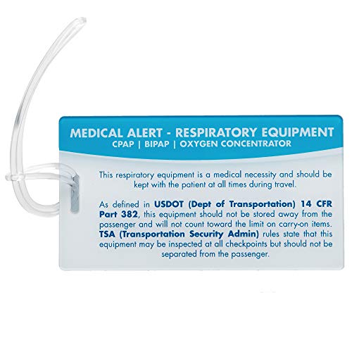 Medical Equipment ID Identification Luggage Tags | Medical Alert | Carry-On Respiratory Devices