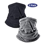 Pack of 2 Winter Neck Warmer Gaiter, Soft Polar Fleece Windproof Face Mask for Cold Weather Ski Snowboard