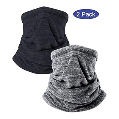 Pack of 2 Winter Neck Warmer Gaiter, Soft Polar Fleece Windproof Face Mask for Cold Weather Ski Snowboard Pack of 2 Winter Neck Warmer Gaiter, Soft Polar Fleece Windproof Face Mask for Cold Weather Ski Snowboard