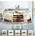 Chef's Star Acrylic Cake Stand with Dome Cover 6 in 1 Multi-Functional Serving Platter and Cake Plate - 12 Inch Use as Desert Platter, Salad Bowl, Veggie Platter, Cake Holder, Nachos & Salsa Plate
