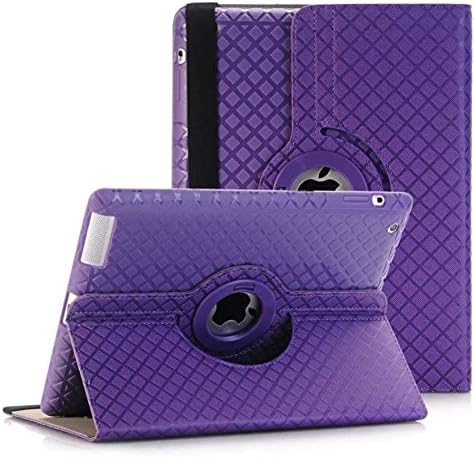 QBeau Apple Ipad 2/3/4 Case Cover 360 Degree Rotating Stand PU Leather Protective Flip Folio Detachable Soft Silicone Rubber Cover for Apple Ipad 2nd/3rd/4th Generation with Card Slot,Purple