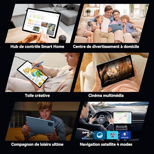 TABWEE Android 16 Tablette avec Clavier - 11 Pouces, 24Go+128Go(2To TF), Unisoc T615, 8000 mAh, 13 MP+5 MP, Gemini AI, Widevine L1, 5G WiFi, Claviers, Souris, Stylet et Tablette Tactile - Bleu