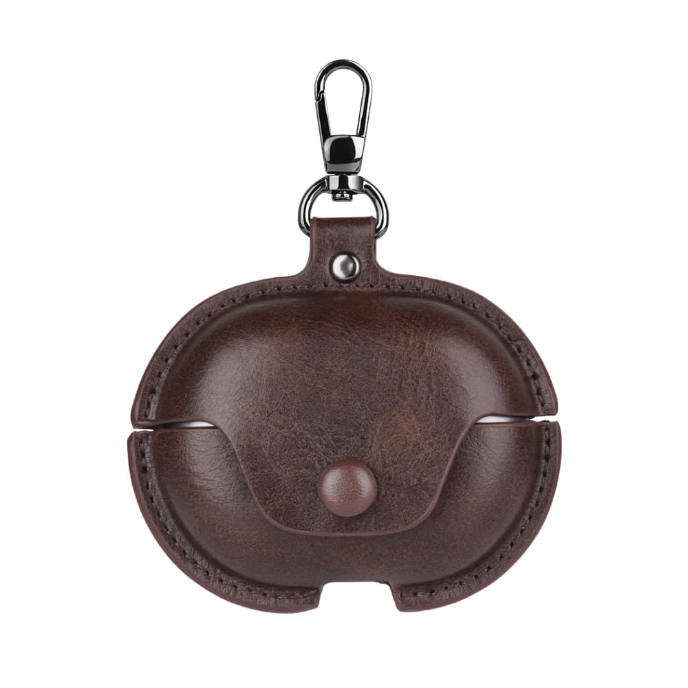 CasurvivePro Business PU Leather Headphone Case for Huawei FreeClip Anti-fall Headphone Case Leather Retro Earphone Case Tan