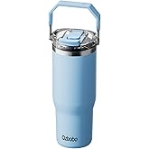 Ozbobo 30 oz Tumbler with Handle,Tumbler With Straw And Lid, Insulated Water Bottle With Two in One BPA-Free Lid,100% Leak Proof Stainless steel bottle (Sky-Blue)