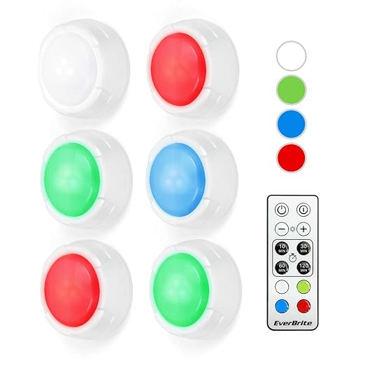 EverBrite Schrankbeleuchtung LED Unterbauleuchten Kabinett Beleuchtung Nachtlicht Dimmbar Farbwechsel mit Fernbedienung 3M Kl