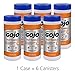 GOJO Fast Towels for Hands and Surface, Fresh Citrus Scent, 25 Count Large Fast Wipes Canister (Pack of 6) - 6282-06
