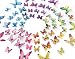 eoorau 60PCS Butterfly Wall Decor for Wall-3D Butterflies Wall Stickers Removable Mural Decals Home Decoration Kids Room Bedroom Decor (5Colors)