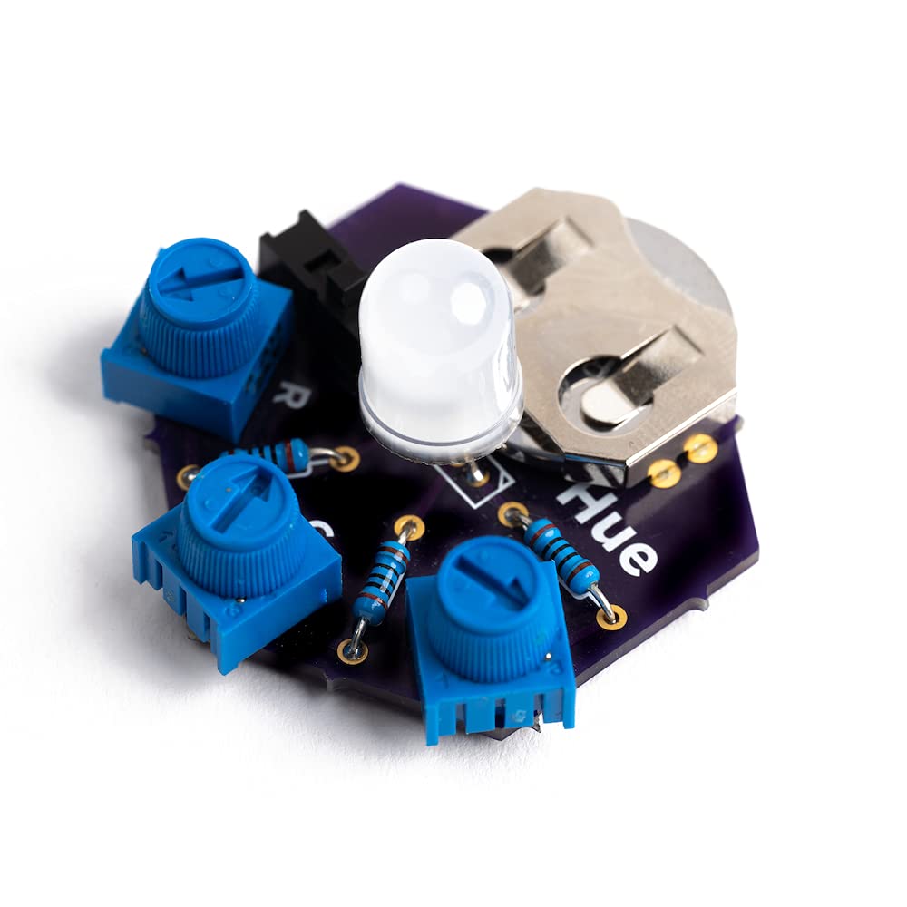 Hue Soldering Kit | DIY Electronics Projects for Beginners | Practice for Students, STEM Classes & Events | Science Project Electronic RGB LED Light Circuit Board with Battery