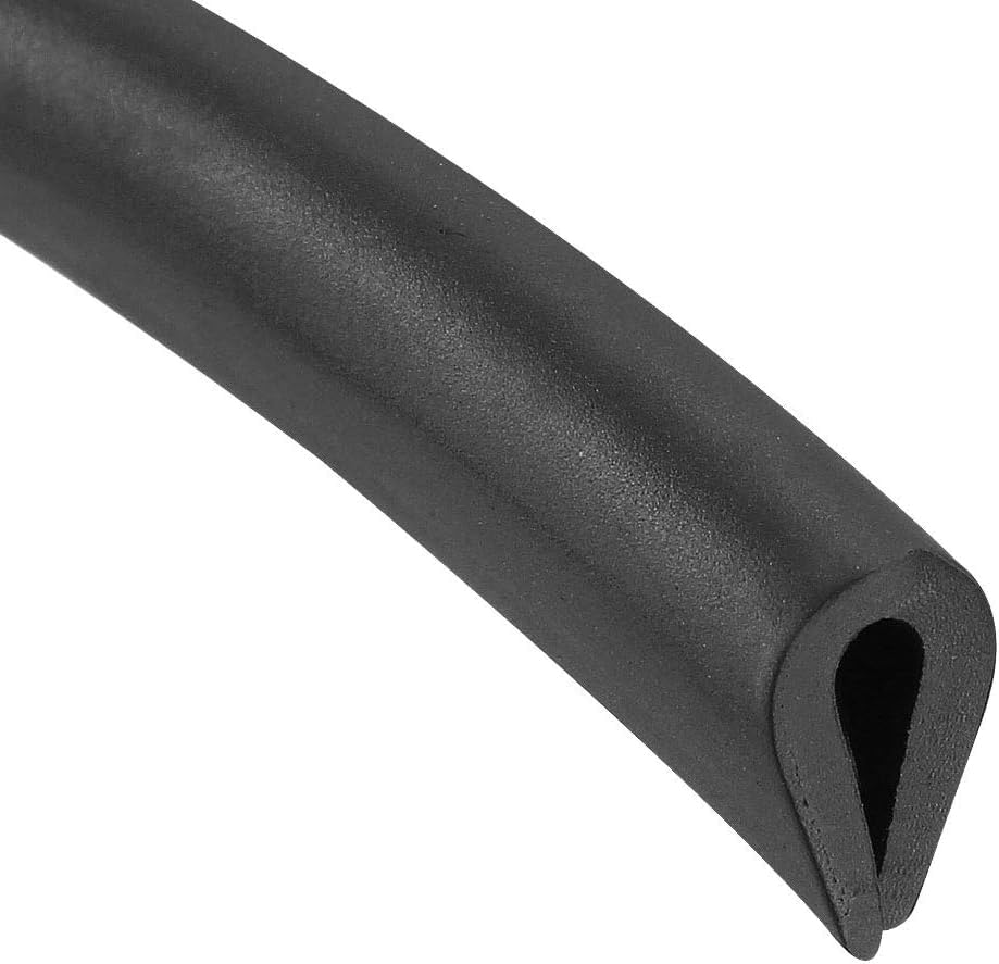 MACHSWON Edge Trim U Seal for Hatches, Lockers, Panels, Rubber U Channel Edge Protector U Shape Weather Stripping Fits 3/64"-5/64" Edge 19.69 Feet Length, Black