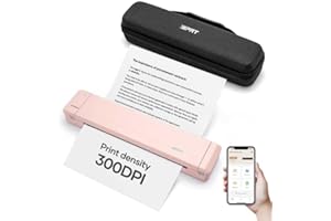 iDPRT MT888 Portable Thermal Printer, 300DPI HD Mobile-Travel-Printers, Inkless-Wireless-Small-Printer for Home Use, Office, Vehicles, Bluetooth Printers Supports 8.5" x 11" US Letter&A4&A5, Pink