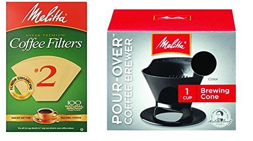 image for Bundle - Melitta Ready Set Joe Single Cup Pour Over Coffee Brewer Make