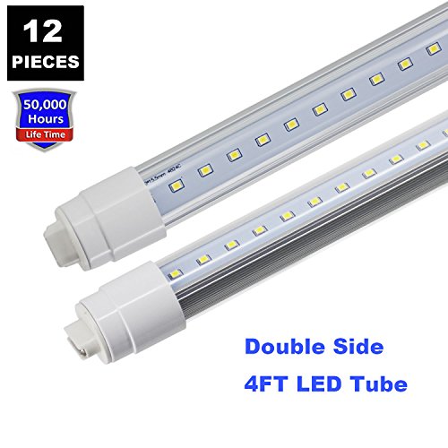 360 Degree T8 T10 T12 4ft 28w R17D/HO Base JESLED Light, led Outdoor Tubes for Double Sided Signs 6000K Cool White Clear Cover (12-Pack)