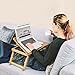 Songmics Laptop Desk Table with USB Fan Bamboo Wood Breakfast Serving Bed Tray Adjustable Tilting Top Drawer ULLD003