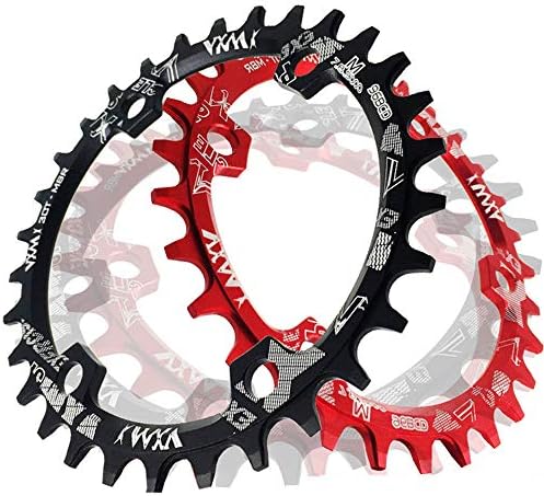 Yzibei Chain Ring Speed Bicycle Chainring,BCD 96MM Chainring MTB Bike Narrow Wide Round Oval Single Chain Ring (Color : Black, Size : Round 30T)