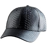Samtree Baseball Cap for Men Women,Adjustable Classic Leather Sport Hat(02-Black(Leather))