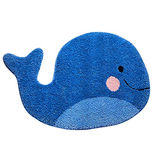 YUELIU-Cute-Whale-Shaped-Kids-Bath-Rug-for-Bathroom-Non-Slip-Soft-Absorbent-Shower-Mat-Toilet-Bathroom-Kids-Playroom-Decor-Mat-Machine-Washable 51QhSYLe%2BsL
