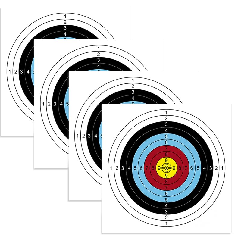 Archery Target Face - 40x40cm Full Ring Arrow Bow Shooting Practice Target Paper, 40 Sheets, Adult & Kids