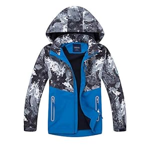 LAUSONS Gevoerde jas voor jongens, overgangsjassen voor jongens, softshelljassen met camouflagepatroon