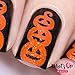 Whats Up Nails - Pumpkin Topiary Vinyl Stencils for Halloween Nail Art Design (1 Sheet, 25 Stencils)
