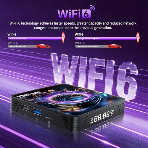 Android TV Box,2026 Android 14.0 Box RK3539 Quad-Core 64bit Cortex-A55 Mali-G310 GPU with 2GB RAM 16GB ROM,Smart TV Box Supports 4K 2.4G/5G dual-band WIFI BT5.4 HD2.1 Ethernet 10/100M USB2.0/3.0
