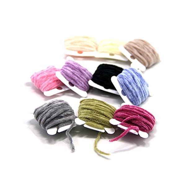 SAMS-Fly-Tying-Body-Materials-Tinsel-Rayon-Chenille-Yarn-2mm-Small-for-Woolly-Bugger-Worms-Leech-10-Random-Colors-Assorted-30M
