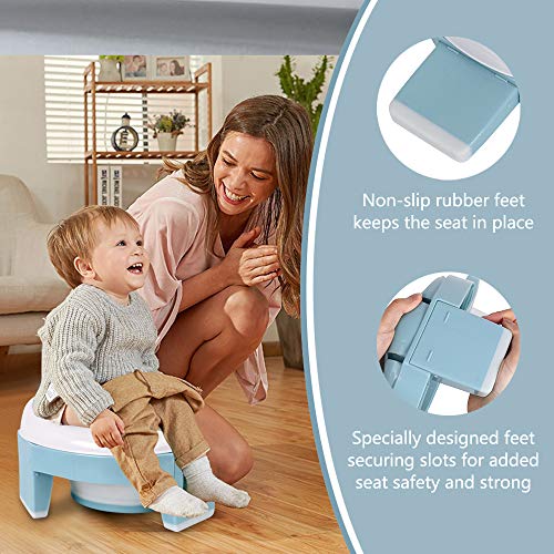 Travel Potty Seat for Toddler, TYRY.HU Portable Potty Training Toilet Potty Chairs for Child Boys and Girls, Non-Slip with Splash Guard, Easy to Empty and Clean - Thumbnail 4