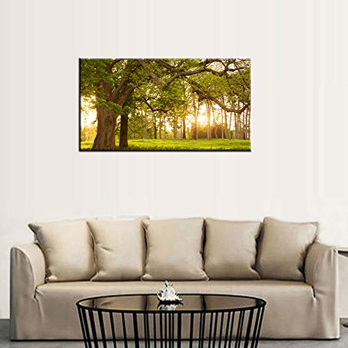Canvas Wall Art Green Tree Forest Painting Print - 20\