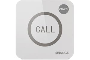 SINGCALL Wireless Service Calling System for Restaurant Cafe,Call Waiter Nurse Staff,Big Touching Button,Waterproof 2-Button Pager APE520C