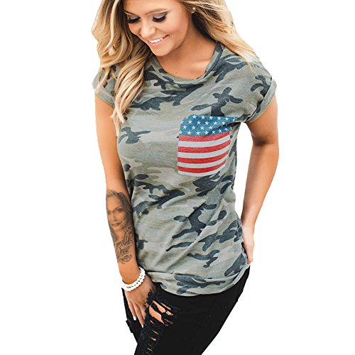 Womens american flag shirt camo short sleeve patriotic …