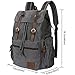 Lifewit 17 inch Canvas Backpack Vintage Leather Laptop School Bag Travel Daypack Grey