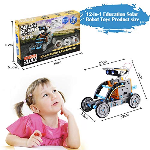 Innoo Tech Stem Robot Educational Toys for kids 8 9 10+ Years Old Solar Robot Science Kits, 12-in-1 STEM Solar Power Toys Kits DIY Science Coding Experiment Educational Building