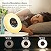 FKANT Wake Up Light, Nature Light Sunrise Simulation Alarm Clock, Snooze Function 7 Colors Atmosphere Lamp, 6 Natural Sounds and FM Radio for Kids Adults Bedrooms(6639)
