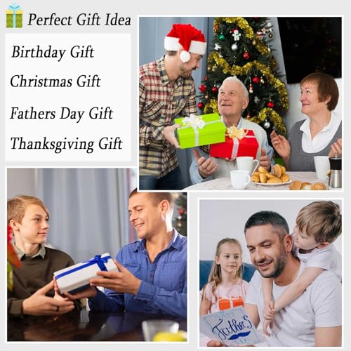 EYQV Gifts for Dad Husband Boyfriend Brother Son, Engraved Leather Bracelet Gifts for Nephew Grandson, Birthday Gifts Valentines Gifts Christmas Gifts for Men Teenage Boys