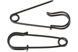 Kofun Earrings, Punk Hip Hop Safety Pin Shape Stud Earring Ear Threader Korean Jewelry Black