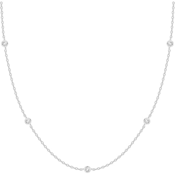 Amazon.com: PAVOI Rhodium Plated Dainty Interlock Pendant