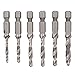 Yakamoz 6pcs SAE HSS Combination Drill Tap Bit Set Deburr Countersink Drill Bit with 1/4 Hex Shank