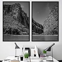 2 Piece Framed Canvas Wall Art Black and White Scenery Canvas Prints Home Artwork Decoration for Living Room,Bedroom - 16