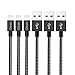Qouya Lightning Cable 3Pack 10FT Black Nylon Braided cord for iPhone 7/7 Plus/6s/6s Plus/6/6Plus