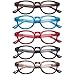 LianSan 5 Pairs Classic Readers Spring Hinged Round Reading Glasses for Men and Women L3712(+2.00)