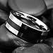King Will CLASSIC 8mm Silver Tungsten Carbide Ring Black Epoxy Wedding Band Comfort Fit