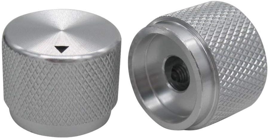 Taiss/ 2pcs Silver color Aluminum Rotary Electronic Control Potentiometer Knob For 6 mm Diameter Shaft, Volume Control Knob - Image 3