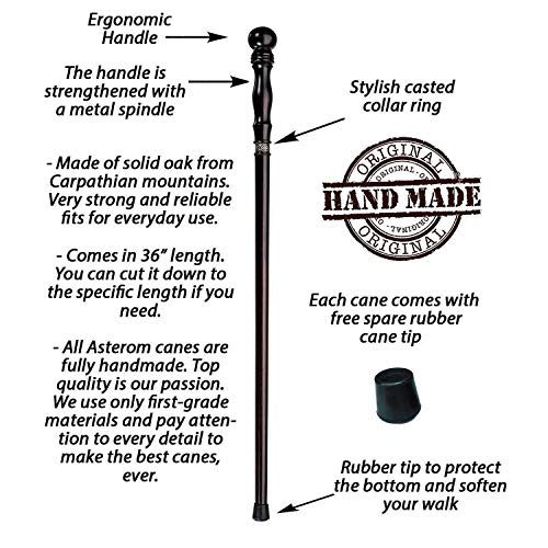Fashionable Walking Cane for Men and Women - Carved Wooden Knob Canes - Walking Stick (#1) - Thumbnail 3