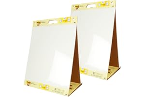 Post-it Super Sticky Portable Tabletop Easel Pad w/Dry Erase Panel, Great for Virtual Teachers and Students, 20x23 Inches, 20 Sheets/Pad, 2 Pads, Built-in Stand (563DE VAD 2PK), White